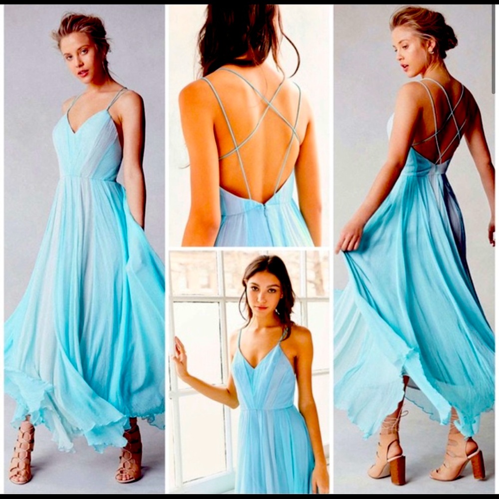 ISO Kimchi Blue Waterfall Chiffon Maxi Dress size 10 or 12!